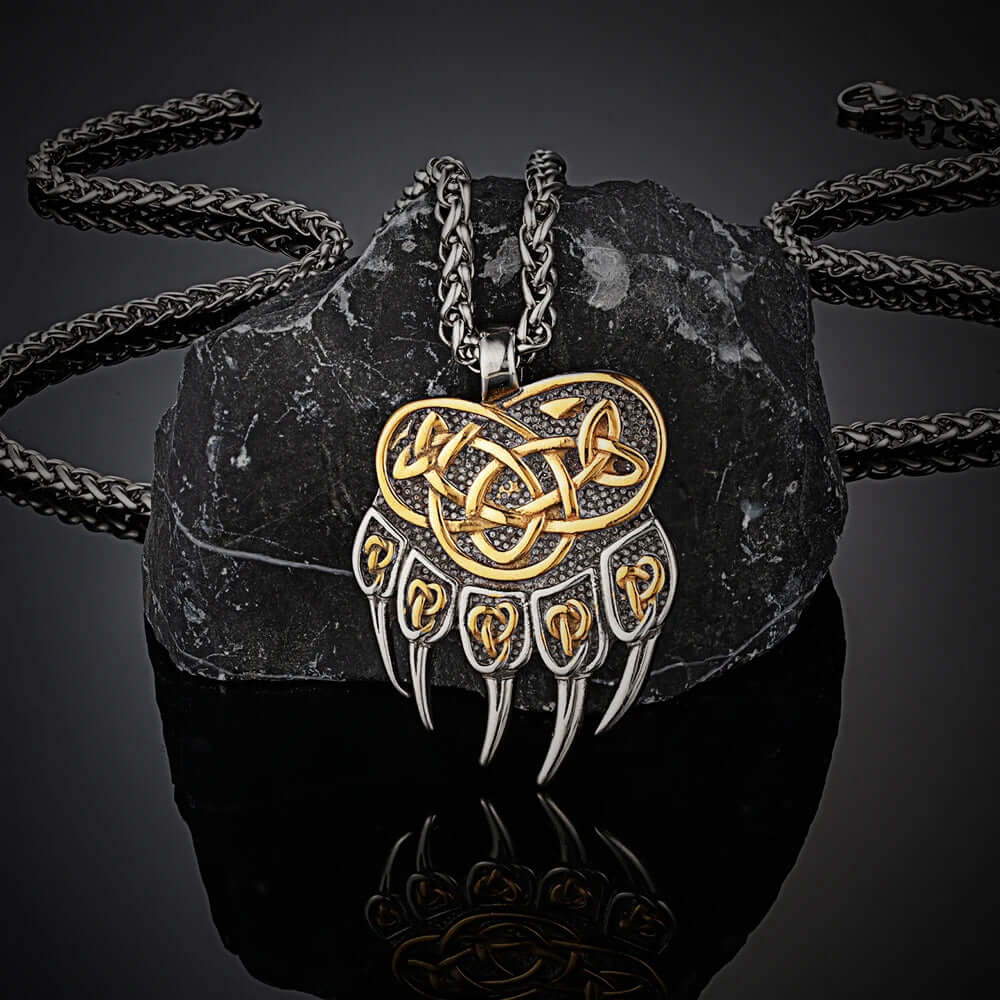 Norse Bear Paw Necklace-Tales of Valhalla