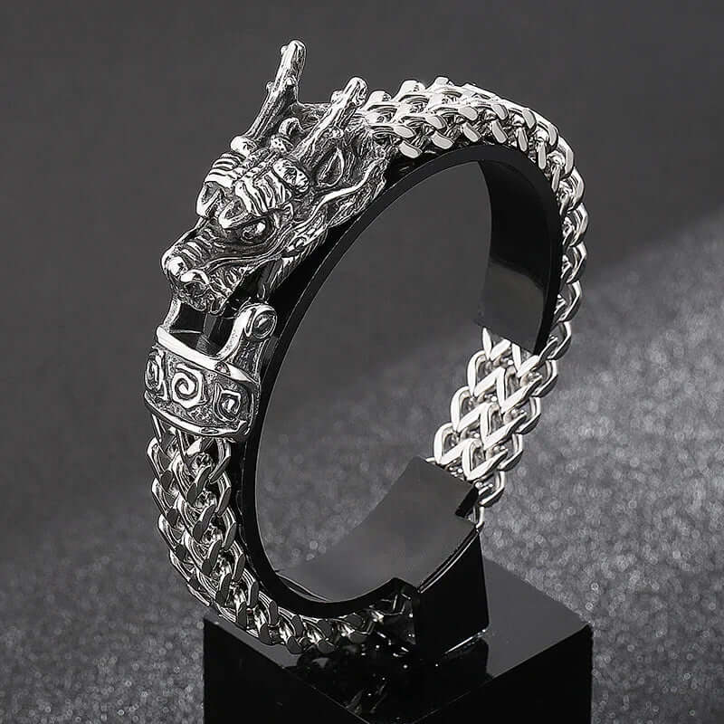 Norse Dragon Mesh Chain Bracelet