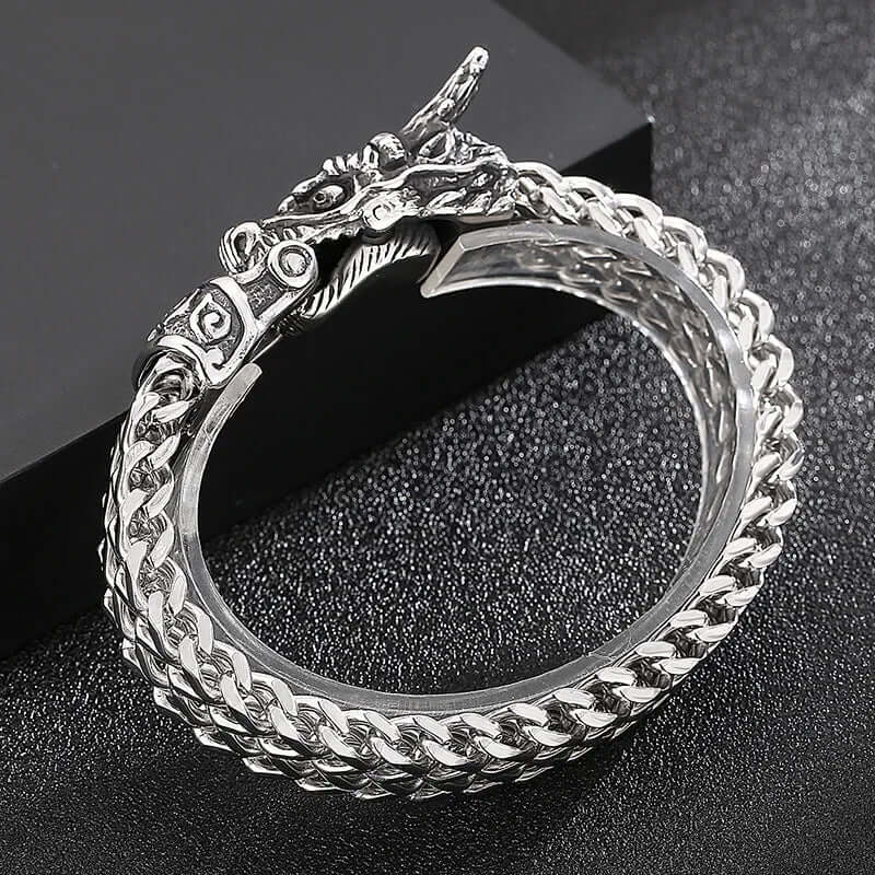 Norse Dragon Mesh Chain Bracelet