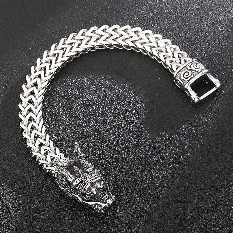 Norse Dragon Mesh Chain Bracelet