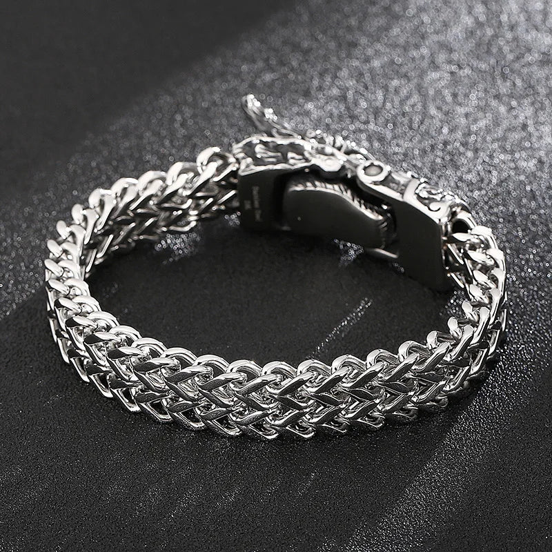 Norse Dragon Mesh Chain Bracelet