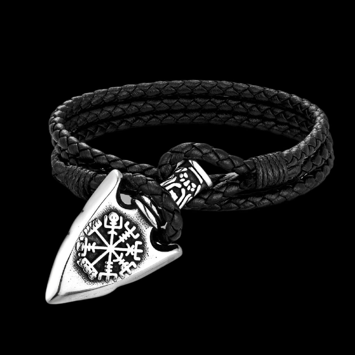 Norse Spear Leather Bracelet