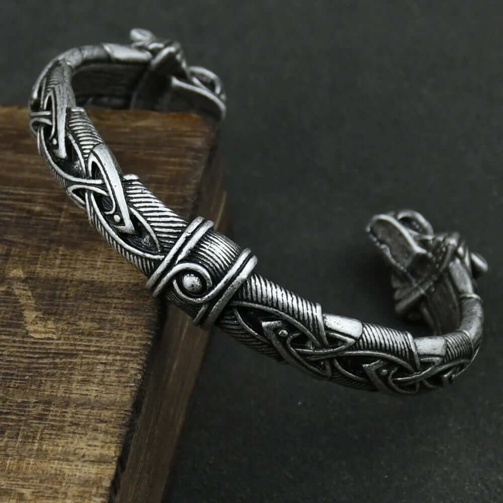 Norse Wolf Viking Bracelet Cuff