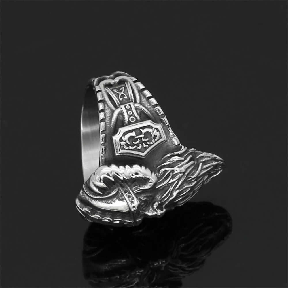 Odin's Horns Helmet and Mjölnir Ring