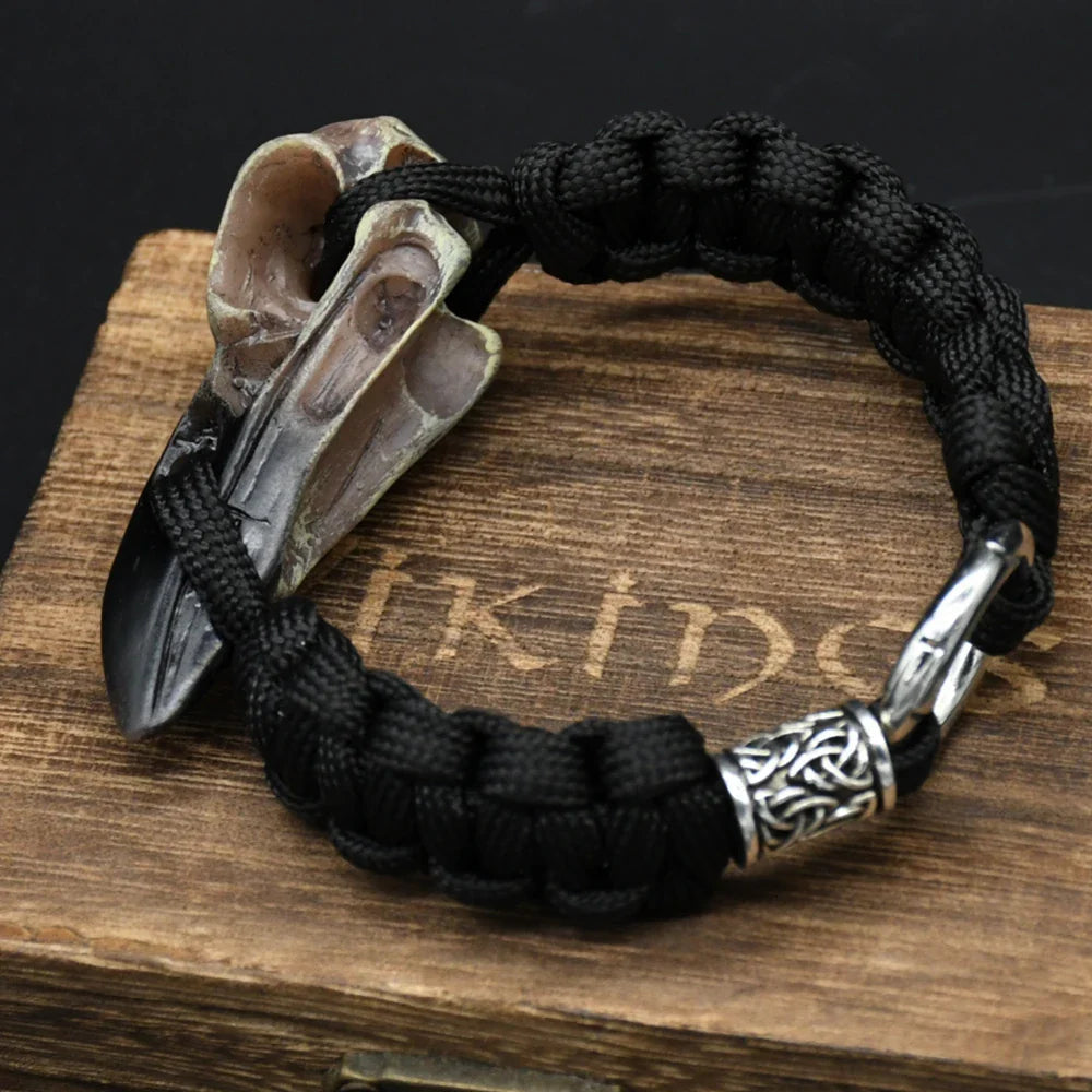 Odins Raven Skull Paracord Bracelet