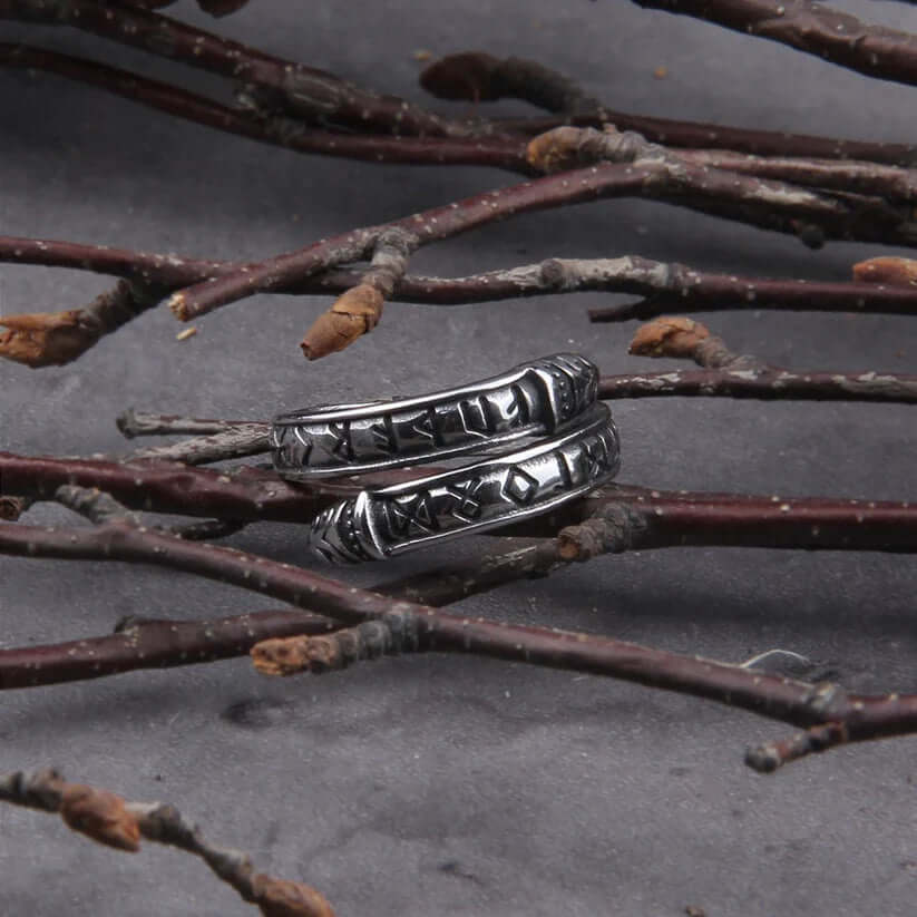 Odins Rune Double Loops Ring