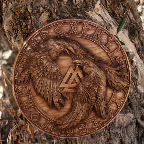 Pair of Raven Wooden Shield-Tales of Valhalla