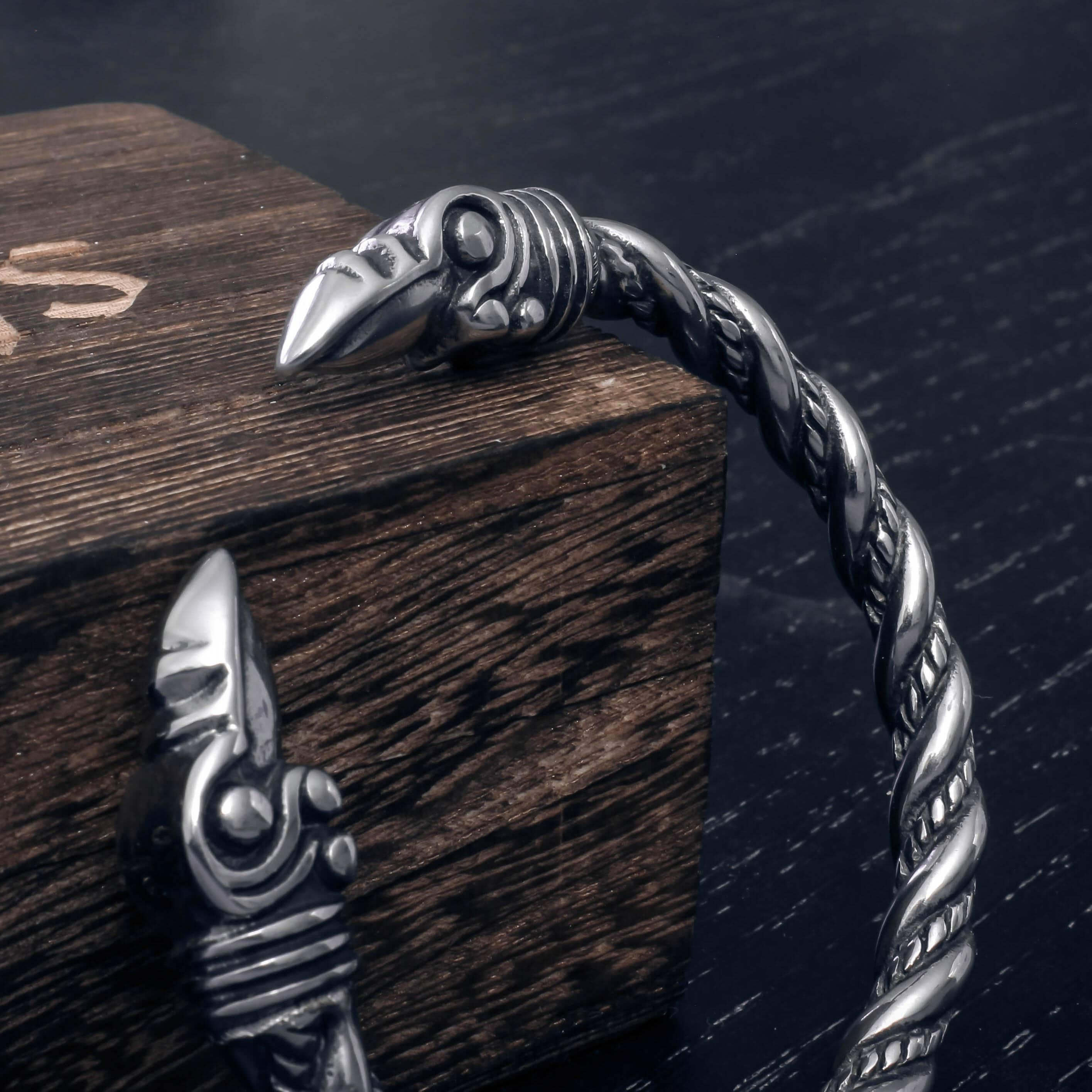 Raven Head Torc Bracelet - Tales Of Valhalla – Tales of Valhalla