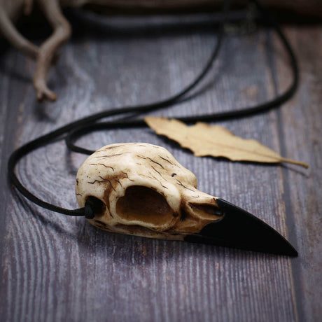 Raven Skull Necklace-Tales of Valhalla