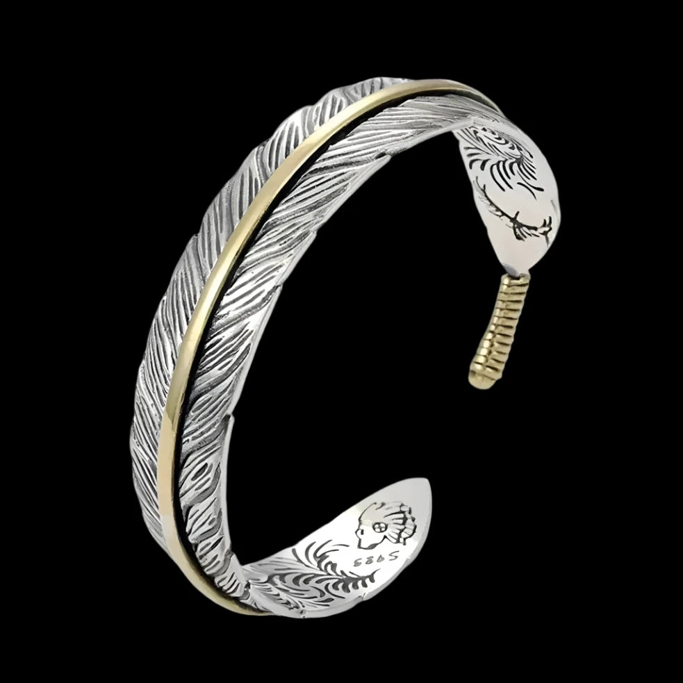 Ravens Feather Cuff Bracelet