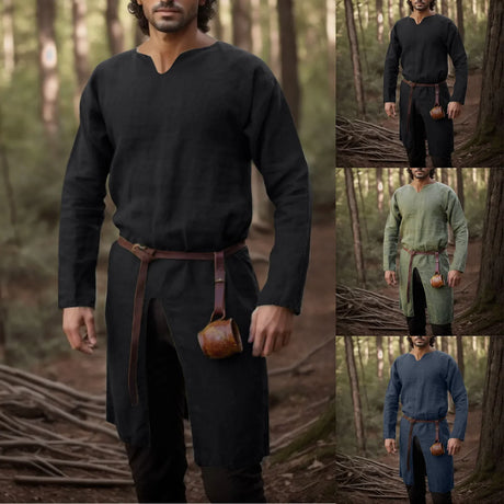 Medieval Linen Retro Tunic Robe - Tales of Valhalla