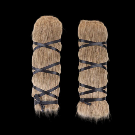 Valknut Fur-Lined Viking Gaiter Bracers