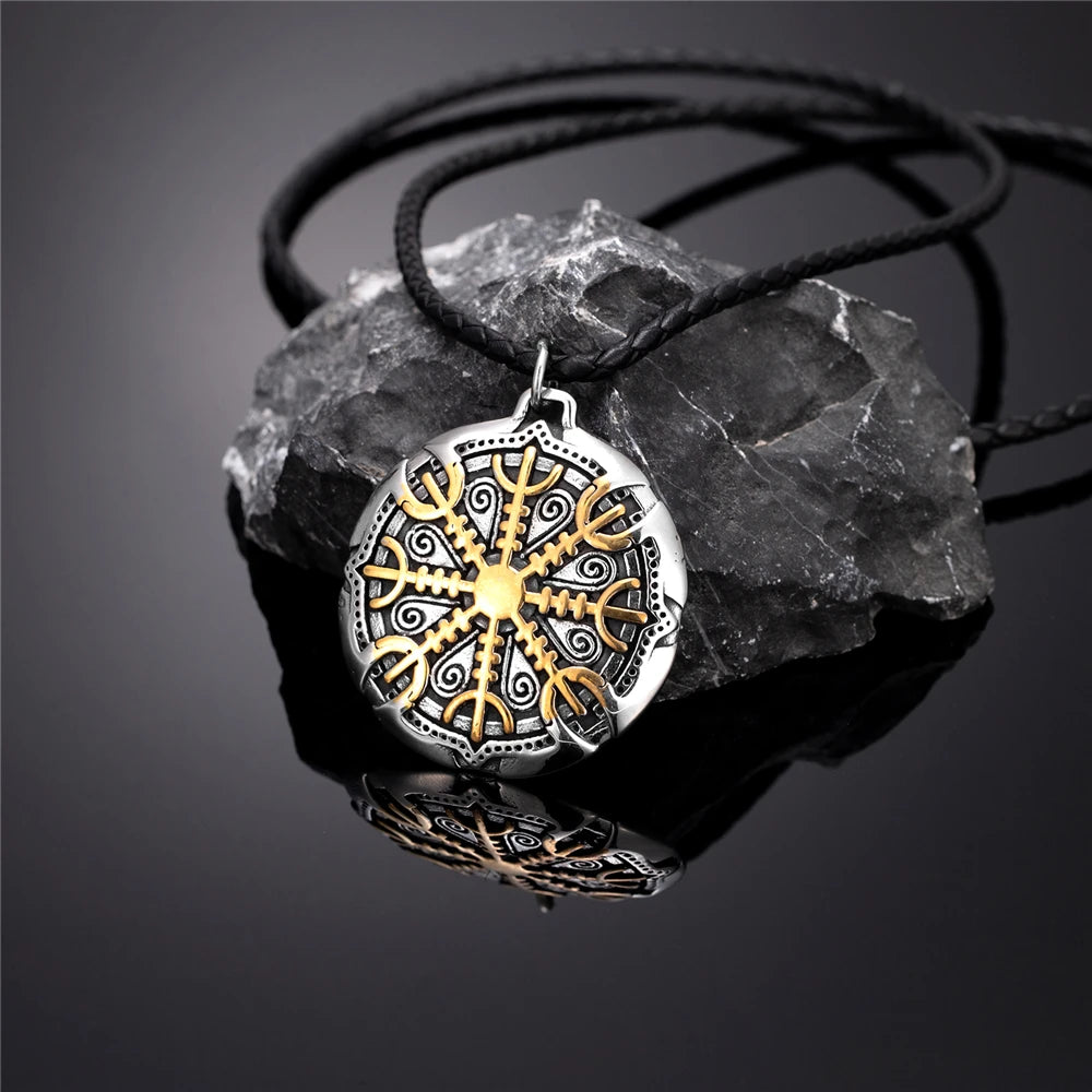 The Helm of Awe on a Shield Necklace