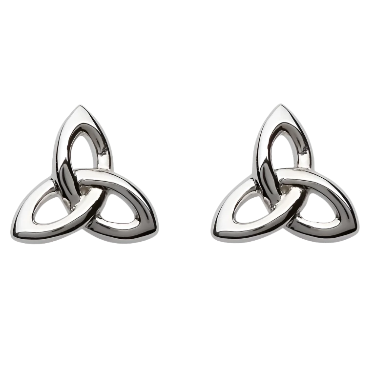 Trinity Celtic 925 Sterling Silver Stud Earrings