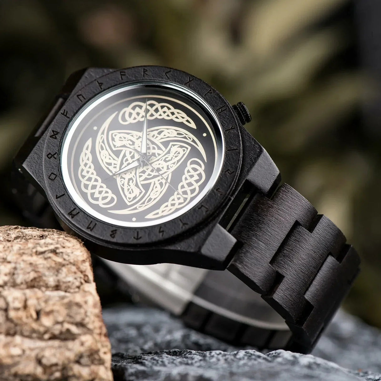 Triple of Odin Wooden Viking Watch