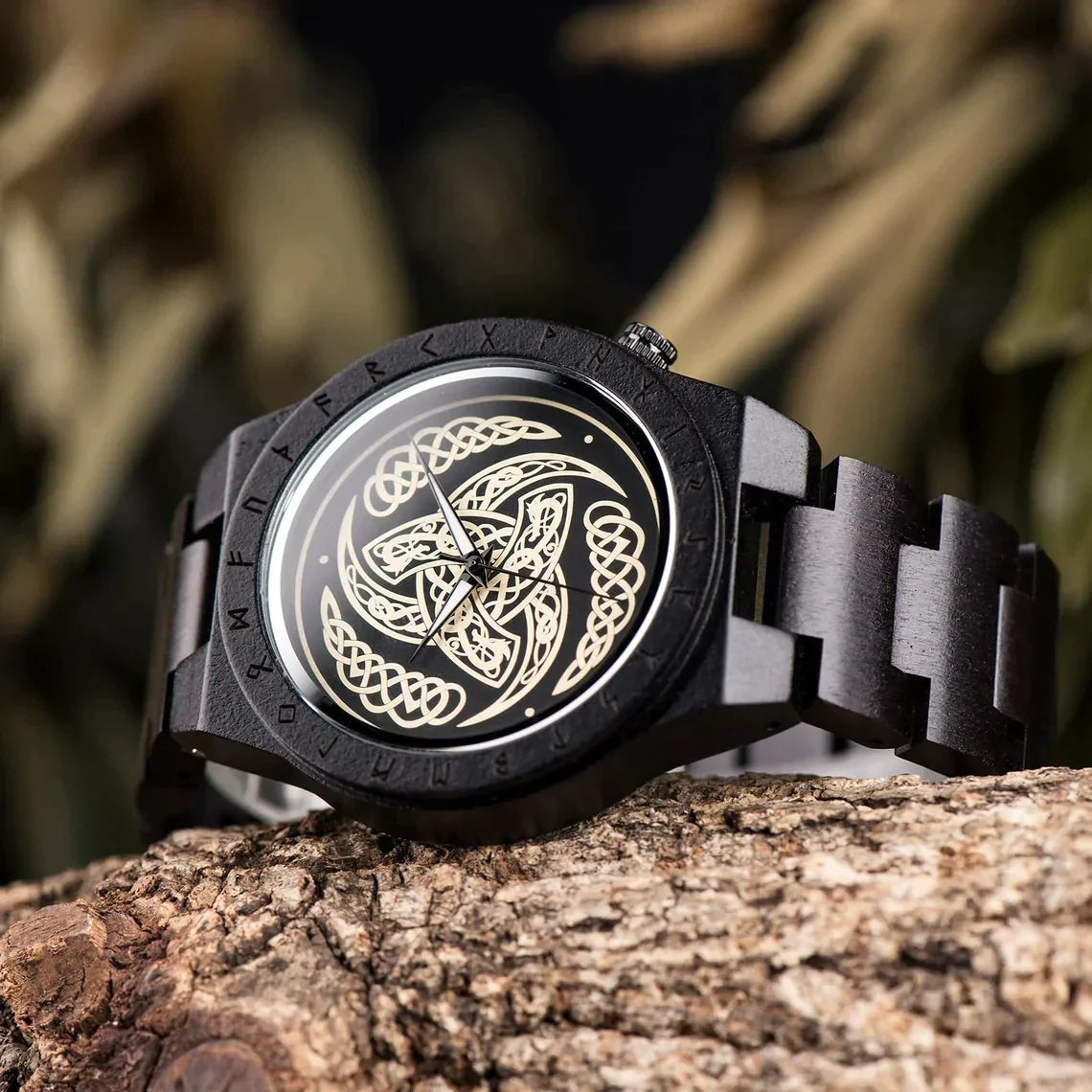 Triple of Odin Wooden Viking Watch