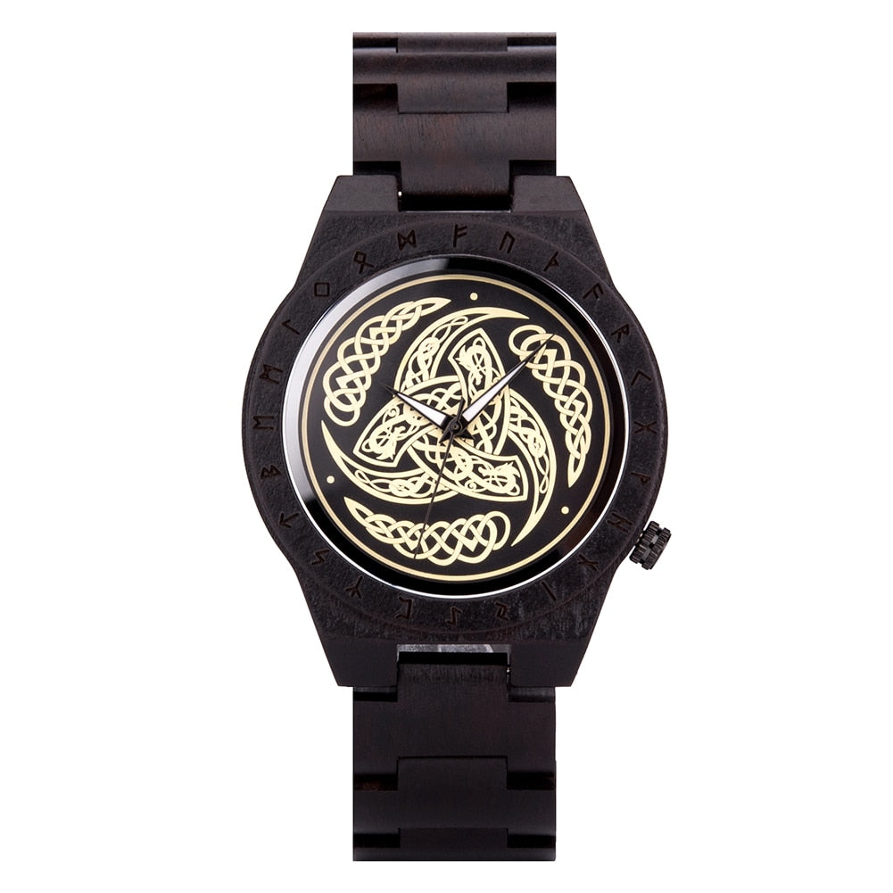 Triple of Odin Wooden Viking Watch