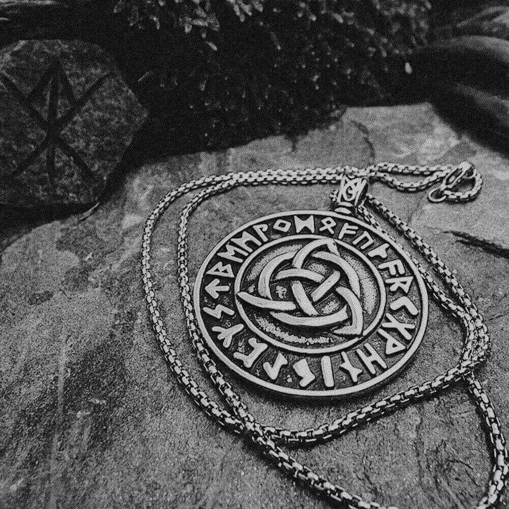 Triquetra and Runes Necklace