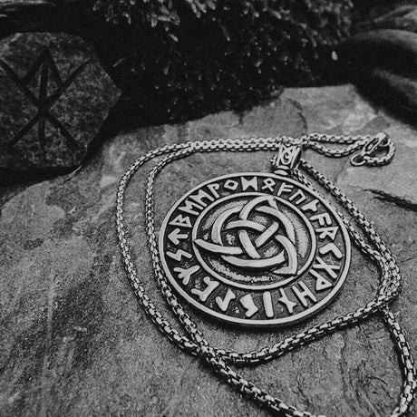 Triquetra and Runes Necklace