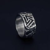 Valknut Geri and Freki Antique Ring