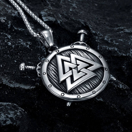 Valknut Warrior Shield Necklace-Tales of Valhalla