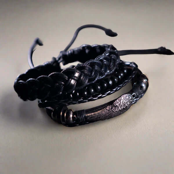 Valkyrie's Wing Leather Bracelet