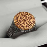 Vegvísir and Runes Ring