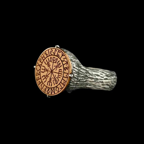 Vegvísir and Runes Ring-Tales of Valhalla