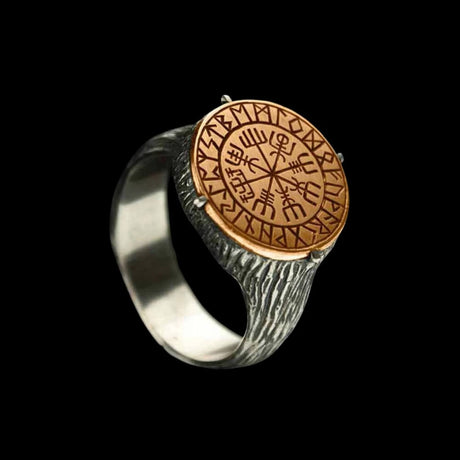 Vegvísir and Runes Ring-Tales of Valhalla