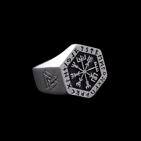 Vegvísir with Runes Ring-Tales of Valhalla