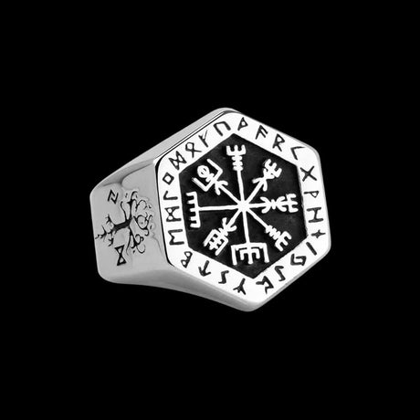 Vegvísir with Runes Ring-Tales of Valhalla