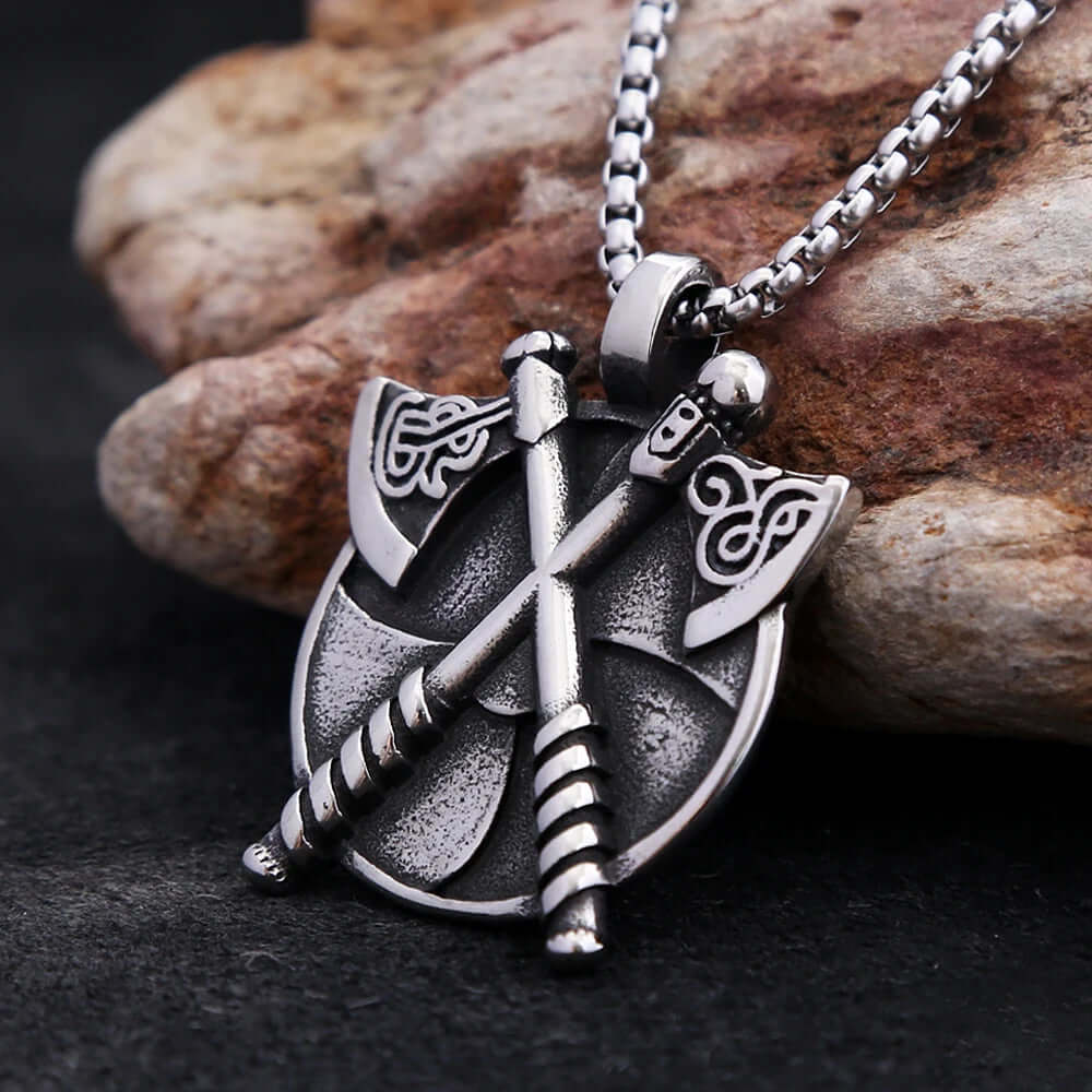 Viking Double Axe Necklace-Tales of Valhalla