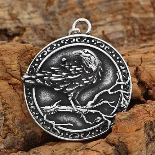 Viking Rune Raven Amulet Pendant