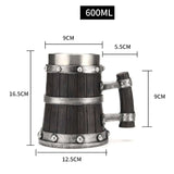 Viking Wooden Barrel Tankard Mug