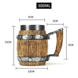 Viking Wooden Barrel Tankard Mug