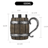 Viking Wooden Barrel Tankard Mug