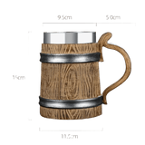 Viking Wooden Barrel Tankard Mug