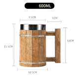 Viking Wooden Barrel Tankard Mug