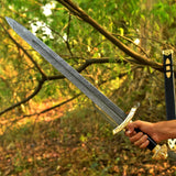 Gilded Fang Damascus Sword-Tales of Valhalla
