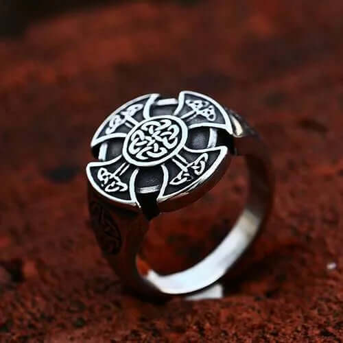 Vintage Celtic Knot Cross Ring