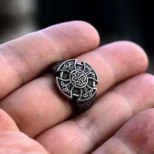 Vintage Celtic Knot Cross Ring