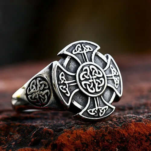 Vintage Celtic Knot Cross Ring