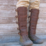 Vintage Leather Leg Gaiter Buckled Boots Cover