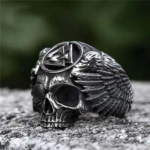 Vintage Triangle Skull Ring