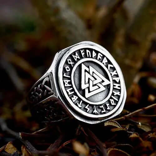 Vintage Valknut Rune Ring