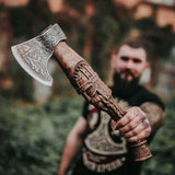 Warrior Bearded Carved Axe