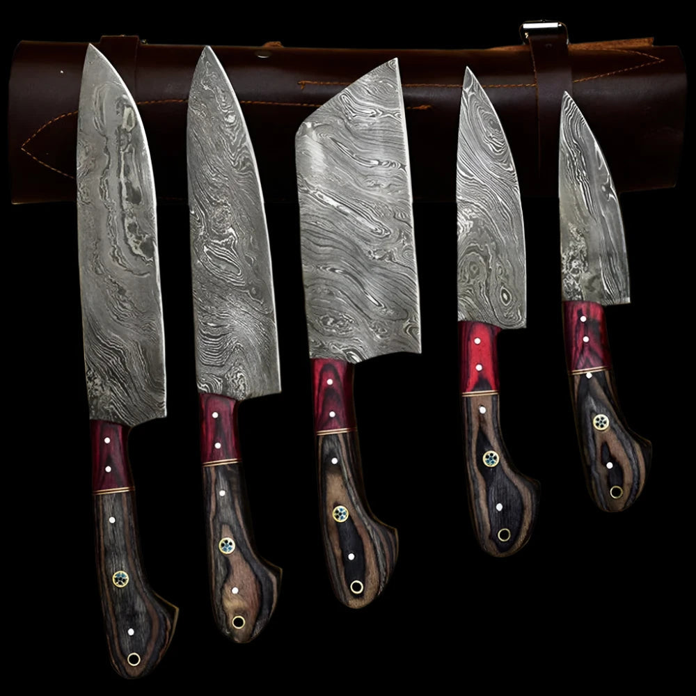 Wood Grain 5-Piece Chef Knife Set