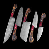 Wood Grain 5-Piece Chef Knife Set