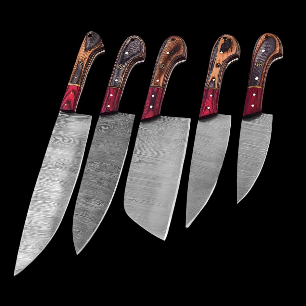 Wood Grain 5-Piece Chef Knife Set