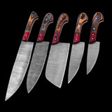 Wood Grain 5-Piece Chef Knife Set